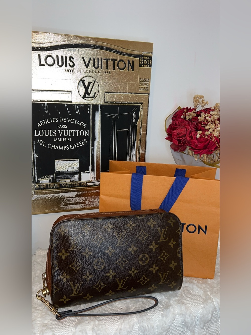 Authentic Louis Vuitton Orsay Wristlet Clutch
